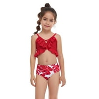 ROVGA Ljetna dječja kupaca kupaći kostim dječje djece Dječje djevojke ruffles cvjetni dva kupaće kostim kupaći kupaći kostimi Bikini set