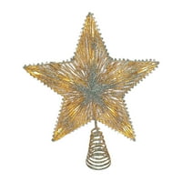 Topper božićne zvijezde, LED topla svjetla, star 5 bodova Star za božićne ukrase drvca Xmas Holiday Sezonski dekor