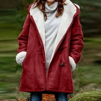 Ženski zimski kaput plus veličina puni plus baršunasti kaput dugi rukav rukav džepni kaput