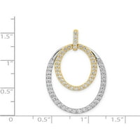 14K dvotonski 1ct. Dijamantni dvostruki ovalni privjesak napravljen u Indiji PM3819-100-ywa