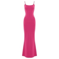 Ljetne haljine za žene Solid Halter večernje haljine maxi casual haljina bez rukava vruća ružičasta 3xl