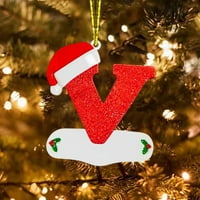 Ornamenti za božićne abecede Yinmgmhj Abeceda Personalizirani ukrasi Božićni personalizirani kućni dekor