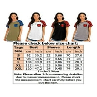 Plus ljetni top za žene Raglan plaid džep bluza uredski rad šiveni osnovni vrhovi bijeli XL = SAD 14-16