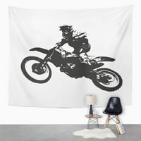Motocross Silhouette motociklistička trkačica Prljavština Zidna umjetnost Viseća tapiserija Kućni dekor
