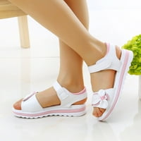 CatAlem slatke visoke pete za djevojke Dječja cipela modna cvijeta debela jel sandale meke jedine jedinice udobne sandale bijele godine