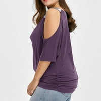 Ženski vrhovi bluza Čvrsta kratkih rukava Ležerne prilike za žene Ljeto V-izrez T-majice Tuničke majice