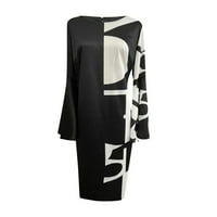 Suknje za ženske velike patchwork haljine HIP wind suknja dugih rukava ležerna haljina Longuette haljina crna