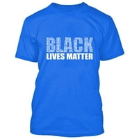 Crni živi važni tiskani majica majica kratki rukav kraljevski kraljevski plavi tee 2x-veliki