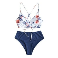 Ženski kupaći kostimi dvije printom Veličina cvijeća za plažu odjeća Split plus kupaće kostimi Tankinis