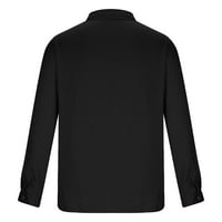 Muške labave pamučne majice Pocket Holiday Revel Dugme Solid Tees Odjeća moda Jesen Spring dugih rukava