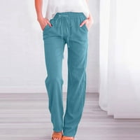Teretne hlače za zazor žena ispod 20 dolara, plus veličina Ležerne prilike bez pamučnih posteljina Čvrsta