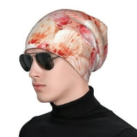 Pink Seashell Slouchy Beanie za žene Muškarci Stretch Sleep Hat Function Poklon Jesenska casual pokrivala