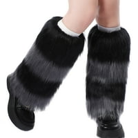 Gwiyeopda Women FAU Fur noga toplije Zimske tople debele nogu Boot manžetne čarape plišane cipele