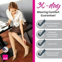 Mediven Cheer & Mekan za žene, HG Etigh High W Čipka Silikonska gornja opsega Otvorena pripremljena čarapa, Ebony, VII-Standard