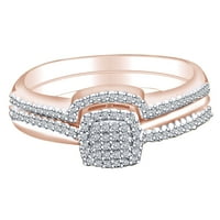 0. CARAT Okrugli rez bijeli prirodni dijamantski halo vjenčani angažman mladenkini prsteni 10K čvrstog