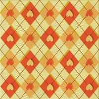 Ahgly Company u zatvorenom kvadratu uzorak narančasto crveni narančasti prostirke, 4 'kvadrat