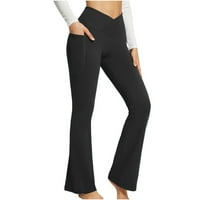 Gaecuw Capris za žene plus veličine kaprimkim pantalonama za duge hlače hlače hlače povremene besprijekorne joge hlače visoke struke ljetne hlače za podizanje solikih pantalona