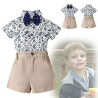Toddler Boys Outfits cvjetni ispisani kratki rukav proljeće ljetne trendi vrhunske hlače postavlja dječju odjeću za djecu