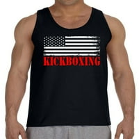 Muška Kickboxing Američka zastava TV Crni tenk Top srednje crne