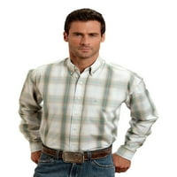 Zapadna majica Muški dugme dugih rukava smeđa 11-001-0579- br