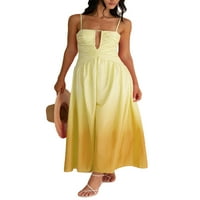 Wassery ljetne haljine za žene gradijentna boja klizne haljine bez rukava bez rukava izdubljena ljetna ljuljačka haljina duga haljina