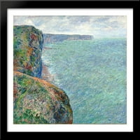 More viđeno iz litica Fekampa velikog crno drvo uokvirenog ispisa umjetnosti Claude Moneta