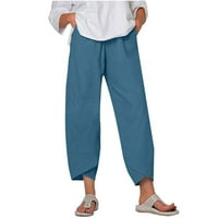 Letnje hlače na plaži za žene Tropske cvjetne tiskane hlače udobne posteljine harem hlače boho arregularne