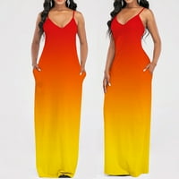 PEDORT Formalne haljine za žene Midi haljina naftanu haljinu od kratke rukave narančasta, m