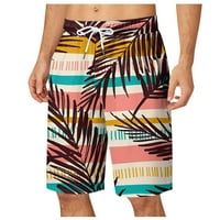 Elneeya Ljetne casual muške kratke hlače Havajski modni tisak plaža lagana kratke hlače za brzo sušenje