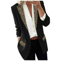 Zimske jakne za žene plus veličine Čišćenje Fahion Ženski rever rt Leopard Notch Laple-Blazer Casual