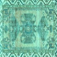 Ahgly Company Zatvoreni kvadrat Perzijski tirkizni plavi tradicionalni prostirci, 7 'kvadrat