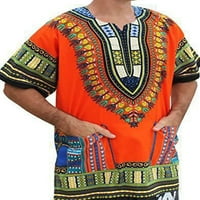 Muška majica Tribal Festival Ljeto vrhovi afričkim print Dashiki Majica Muška labava Fit Tee Dnevna haljina bluza svijetlo siva 2xl