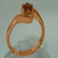 Britanci napravio 14K ružični zlatni prsten s prirodnim citrinskim ženskim rubnim prstenom - veličine opcija - veličine 11