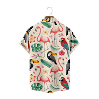 Flamingos Boys Havajska majica cvjetni ispis kratkih rukava na vrhu odjeće za odmor na plaži niz majice za muškarce, c-3xl