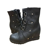 Mortilo Ženske cipele Jesen zima Retro čvrste čizme čipke velike čizme velike veličine kratke čizme,