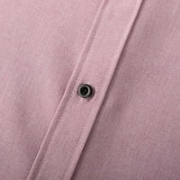 Ernkv muške pamučne udobne košulje čišćenje modnog gumba za slobodno vrijeme za odmor od praznih timova odjeća ljetni rever pulover majice kratkih rukava ružičasta xxxl