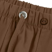 HANAS prirodne posteljine muškarci hlače lijeni ljepljivi ljestvični ljestvici Casual Comporans Udobne