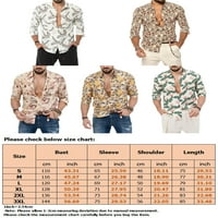 Capreze gumb down bluza zakrivljena ručna košulja za muške vitke fit cvjetne sitnice za odmor smeđi