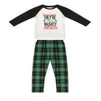 Peyakidsaa Usklađivanje obiteljske božićne pidžame s dugim rukavima slovo Raglan na vrhu + plaćene hlače