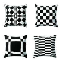 Jiaroswwei Jednostavan crno-bijeli geometrijski uzorak jastuk jastuk poklopac kauč na razvlačenje