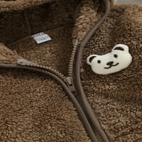 Hnyenmcko jesen zima dječji dječački kaput 3D medvjed kapuljač s kapuljačom patent zatvarač Fleece topla