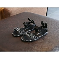 Crocowalk Girls Haljina Sandal Beach Ravne sandale Ljetne princeze Cipele Kids Wedding Slatko gledanje gležnja crni 1Y