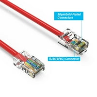 50FT CAT5E UTP Ethernet mrežnih ne-pokretnih kablovskih stopala Gigabit LAN mrežni kabel RJ kabel velike brzine, crveni