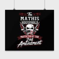 Prezime Mathis poster - Domaćinstvo zaštićeno 2. drugom Amandmanom - Personalizirani ljubitelji pištolja Pokloni sa Mathis Family Prezime