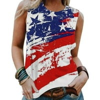 Košulje 4. jula Žene Ljetne vrhove Žene ručno oslikane američke košulje za zastavu V izrez TEE košulja Pulover kratki rukav