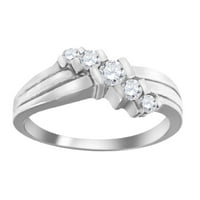 Mauli dragulji za angažovanje prstenova za žene 0. Karatni dijamantni kanal Postavite prsten kanal 10k