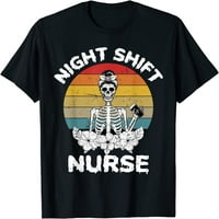 Smiješna noćna medicinska sestra ScEleton Halloween RN medicinske sestre žene Majica