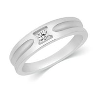 Za vas CTTW okrugli rez bijeli prirodni dijamant u 18K bijeli pozlaćeni prsten za pozlaćene pasijante, prsten veličine-7