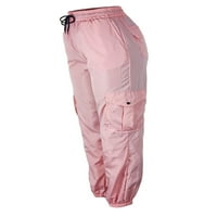 Paille Žene Solid Color Lootne fit pantalone Baggy Trčanje gaćice Ravne noge Sportske haremske dno ružičaste m