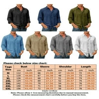 Capreze majice s dugim rukavima za muškarce Solid Boja vrhovi odvojite bluzu za ovratnik Armygreen 4xl